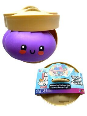 🌟 NEW 🟣 RMS Crazy Fun Series 3 Rainbow PURPLE Dumpling Squishy Bun 🥟🔒🌟